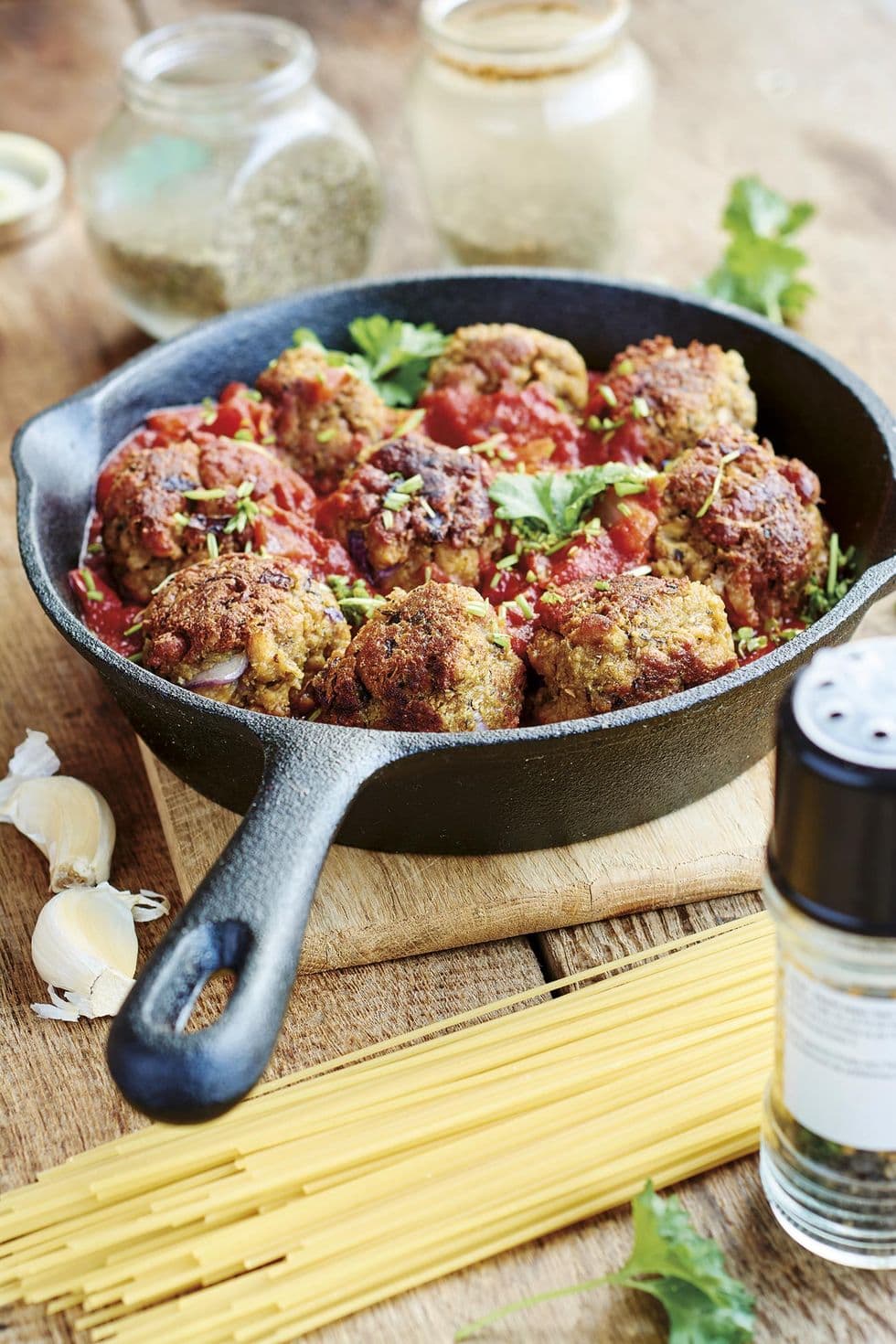 Albóndigas veganas con salsa de tomate